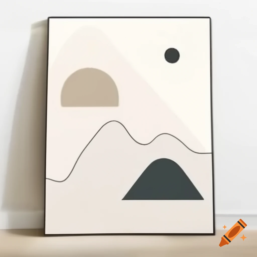 Minimalist Scandinavian-style poster with neutral colors and modern design