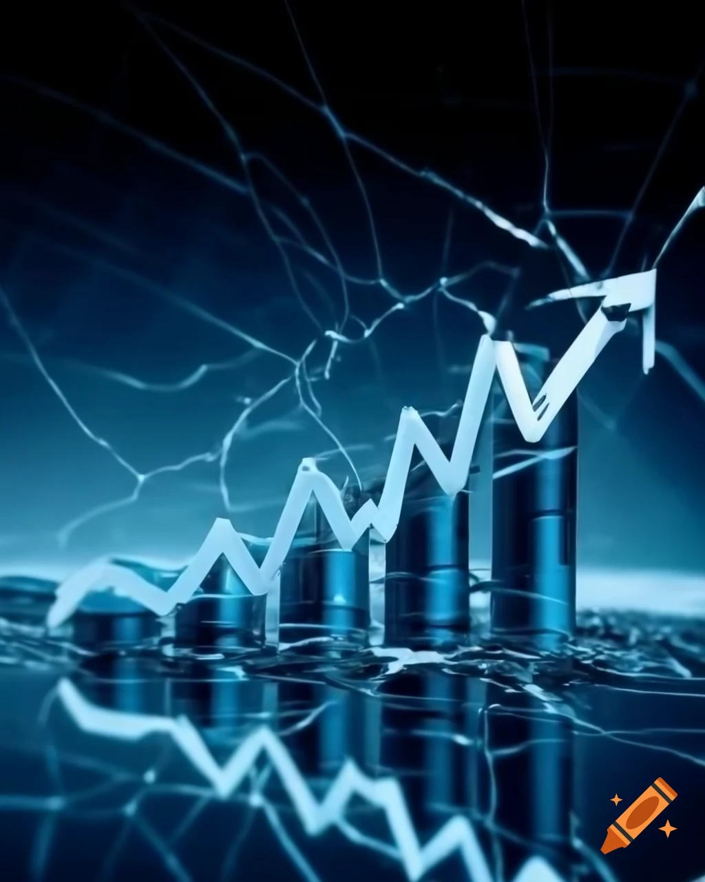 Stocks resting on shards of broken glass