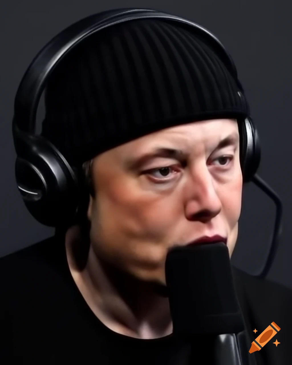 Social media influencer in black knit cap live streaming conspiracy theories