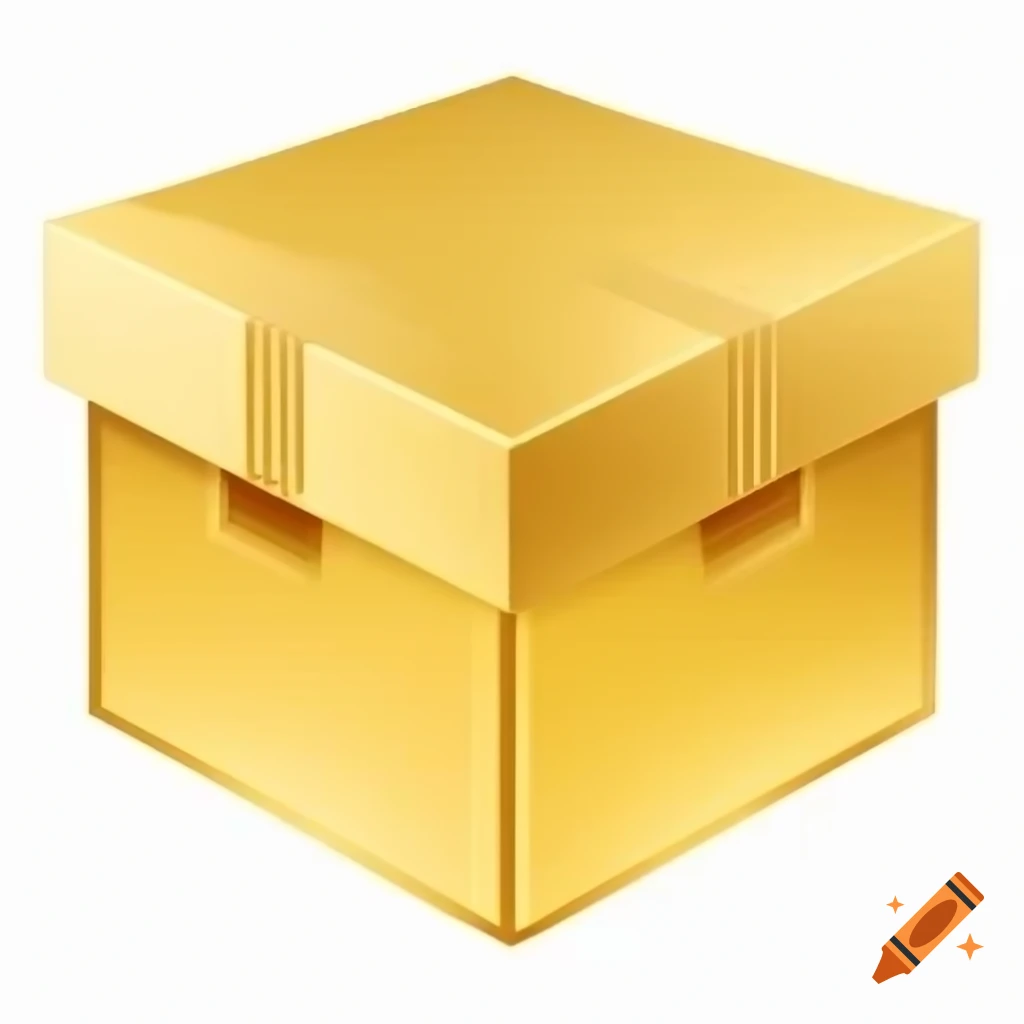 Golden box icon design