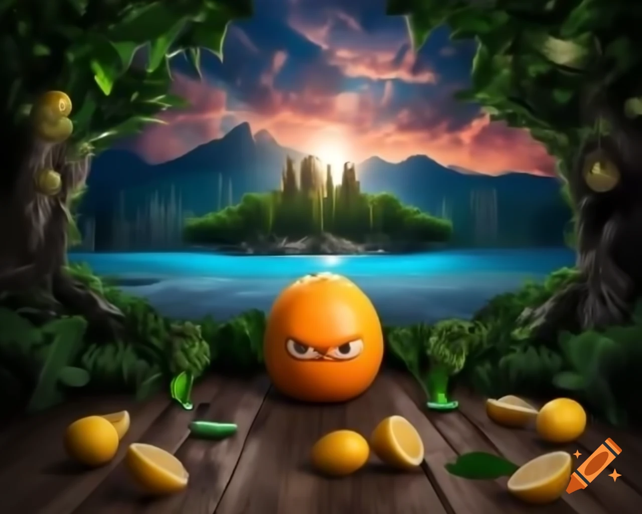 Surreal hyperrealistic world created with advanced technologies featuring nature