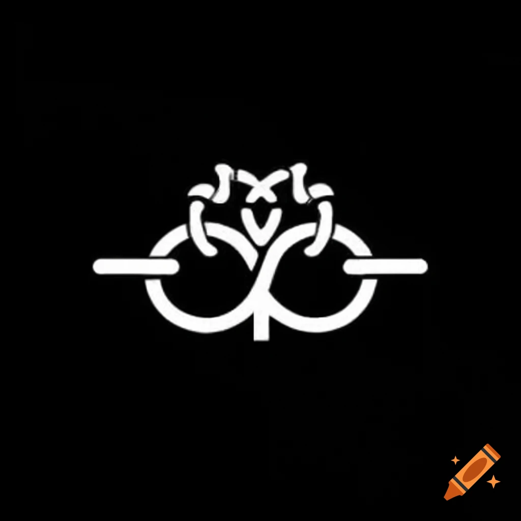 White vines symbol on black background