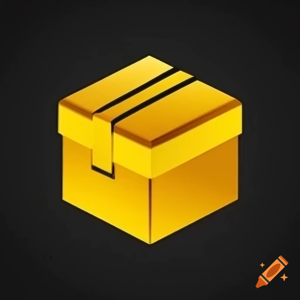 Golden box icon design