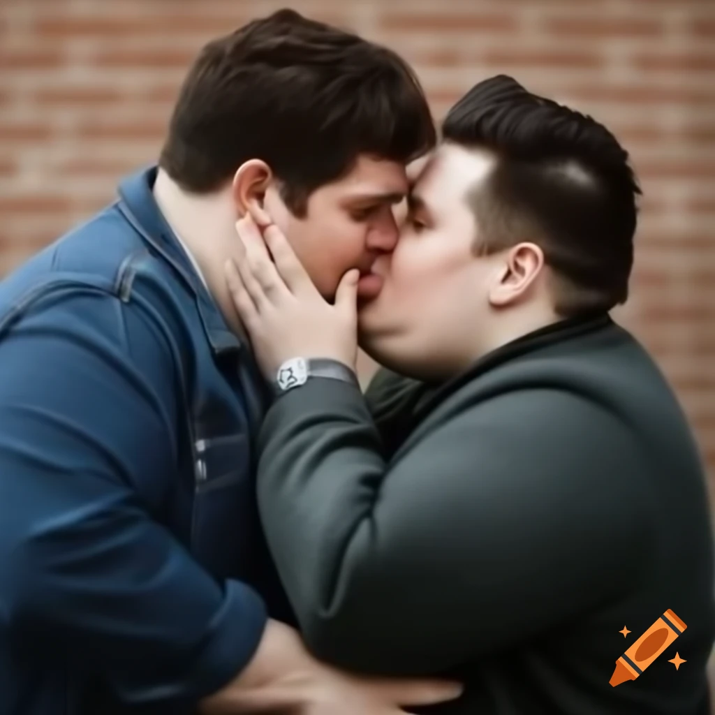 Two friends sharing a kiss