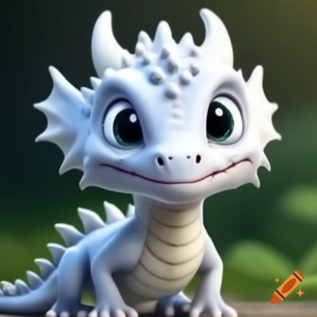 White dragon with striking black eyes