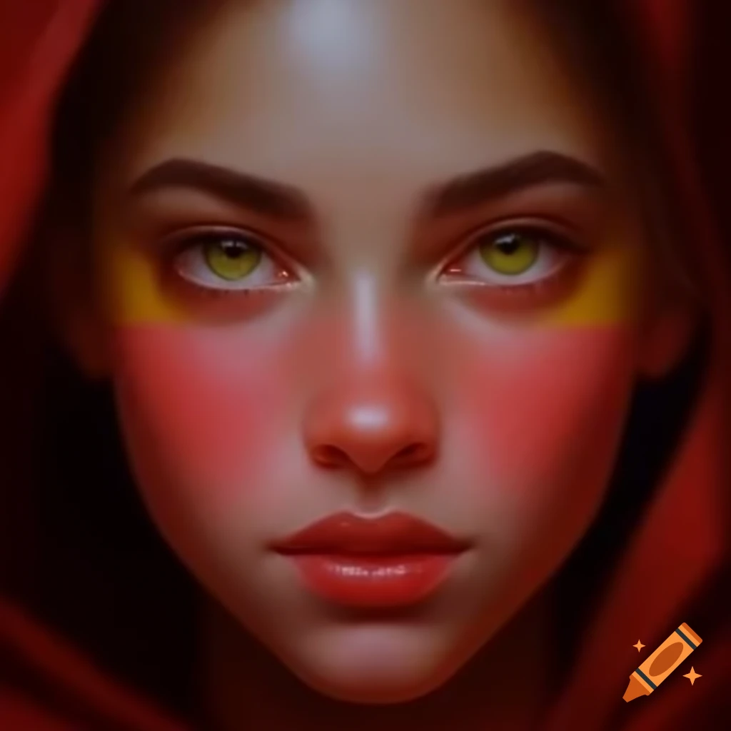 Rebellious young woman portrait inspired by Blade Runner in vibrant colors