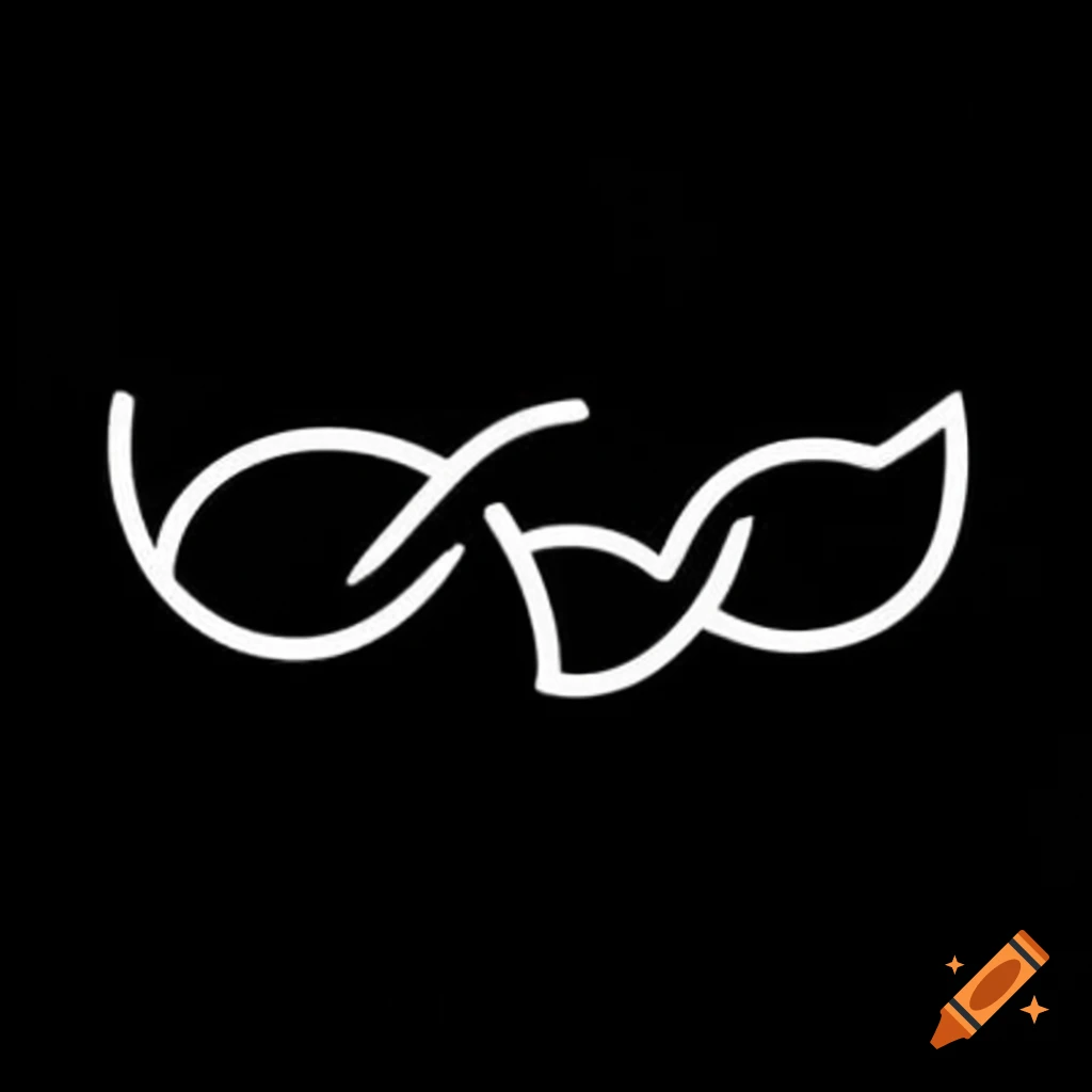 Vines symbol in white on a black background