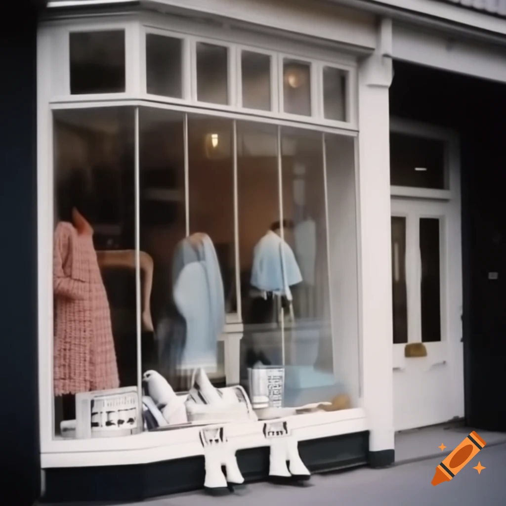 Shop window displaying white socks