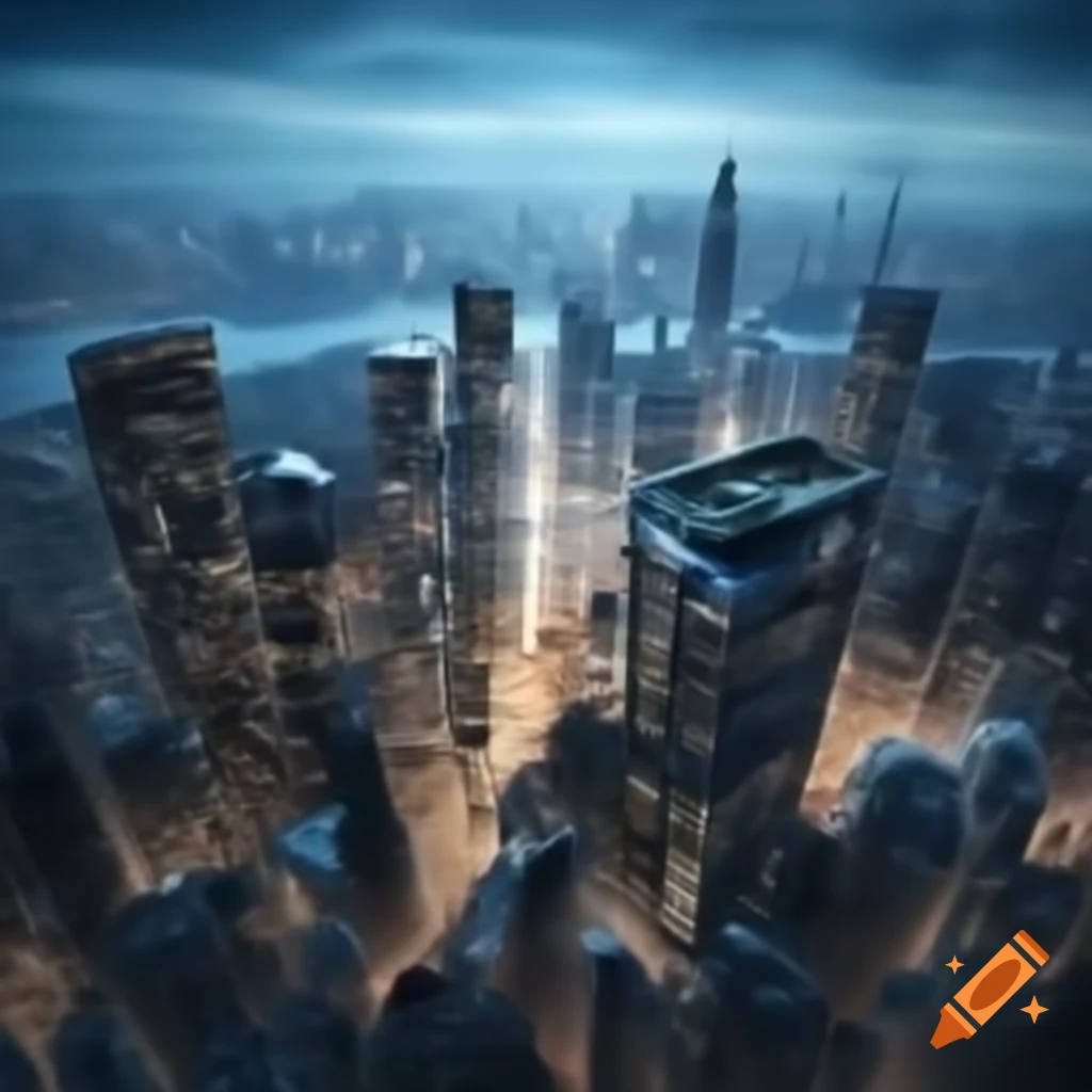 Conceptual Web City representing different districts of web development
