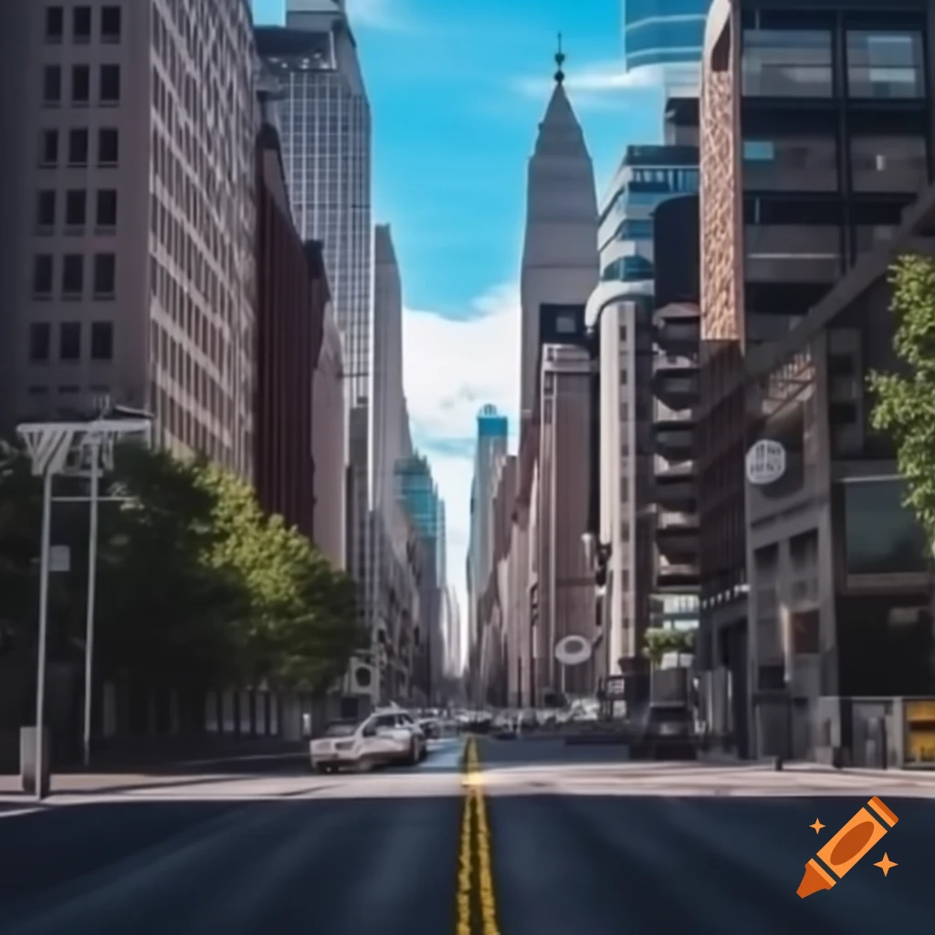 Cityscape with buildings and infrastructure