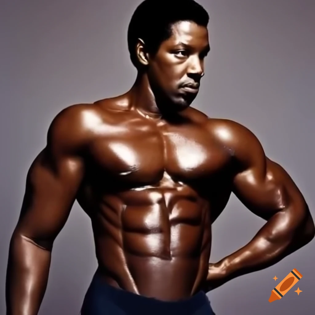 Muscular physique of actor Denzel Washington