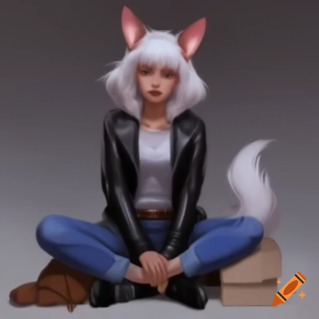 Anthropomorphic Canine Character With Skull Face And Long Fluffy Fur In anthropomorphic-canine-character-with-skull-face-and-long-fluffy-fur-in