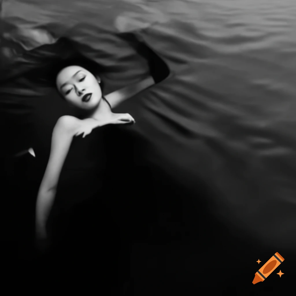 Surreal fashion scene inspired by film noir and dramatic photography
