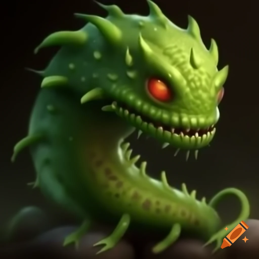 Green worm monster in Dungeons and Dragons setting