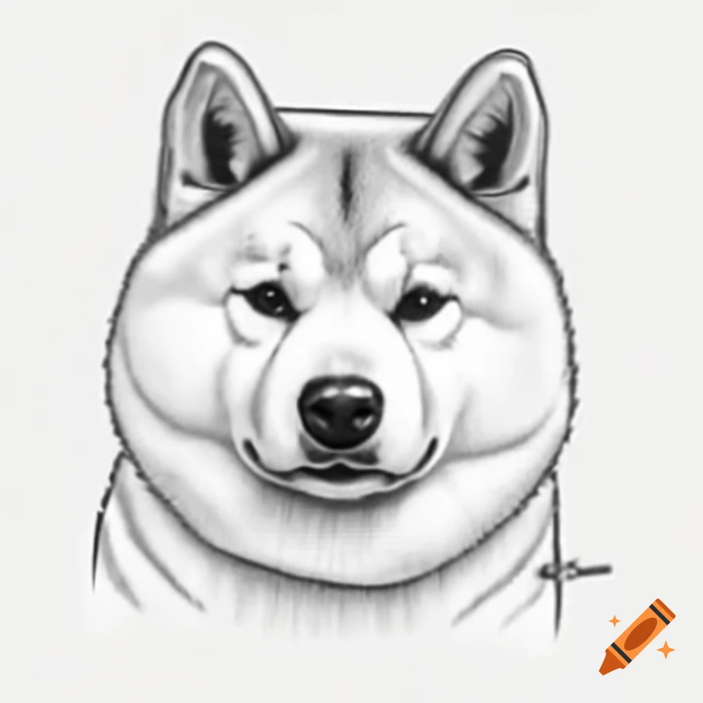 Akita dog making a mewing sound