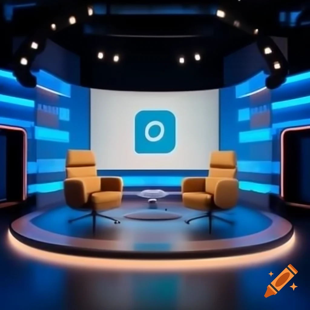 Modern soundproof studio with professional setup and app logo backdrop