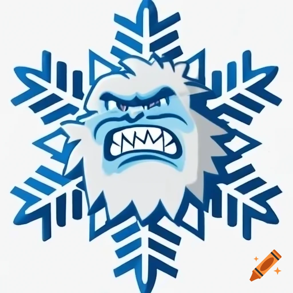 NFL football team logo featuring snowflake and yeti design
