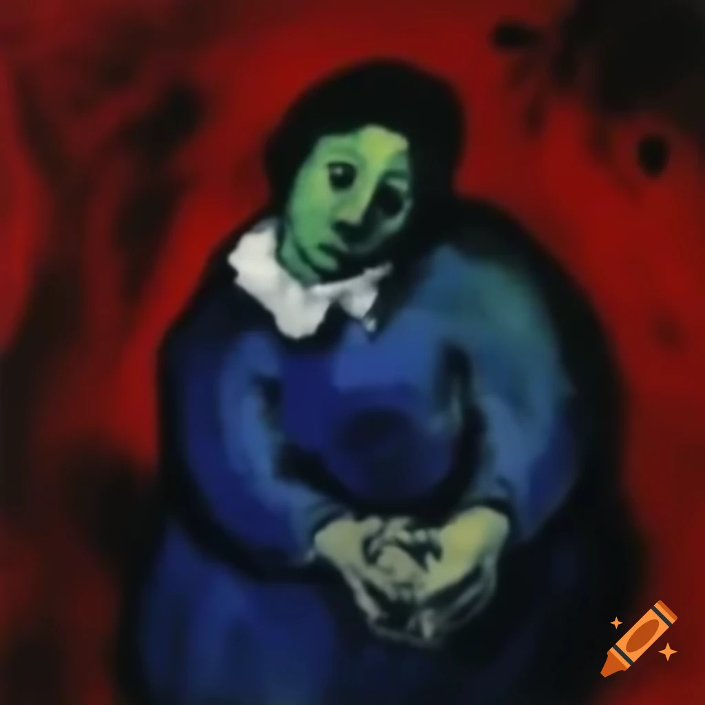 Artwork capturing deep psychological distress in the style of Marc Chagall