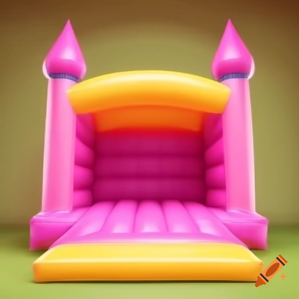 Colorful cartoon bouncy castle interior