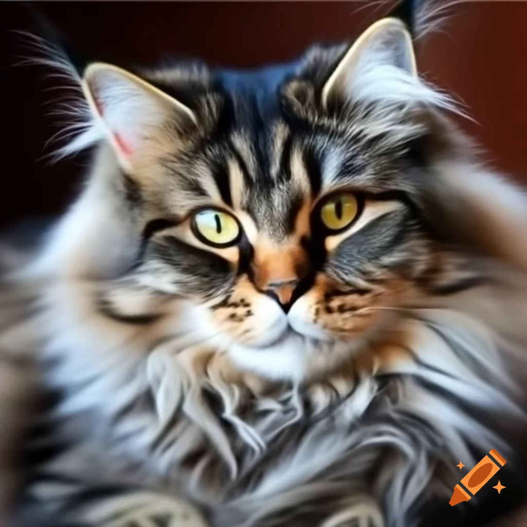Maine Coon cat showcasing its distinctive long fur and tufted ears