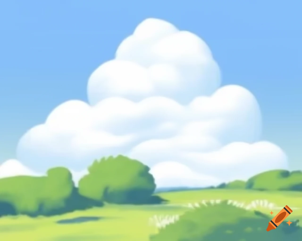 Casual illustration of a summer sky landscape