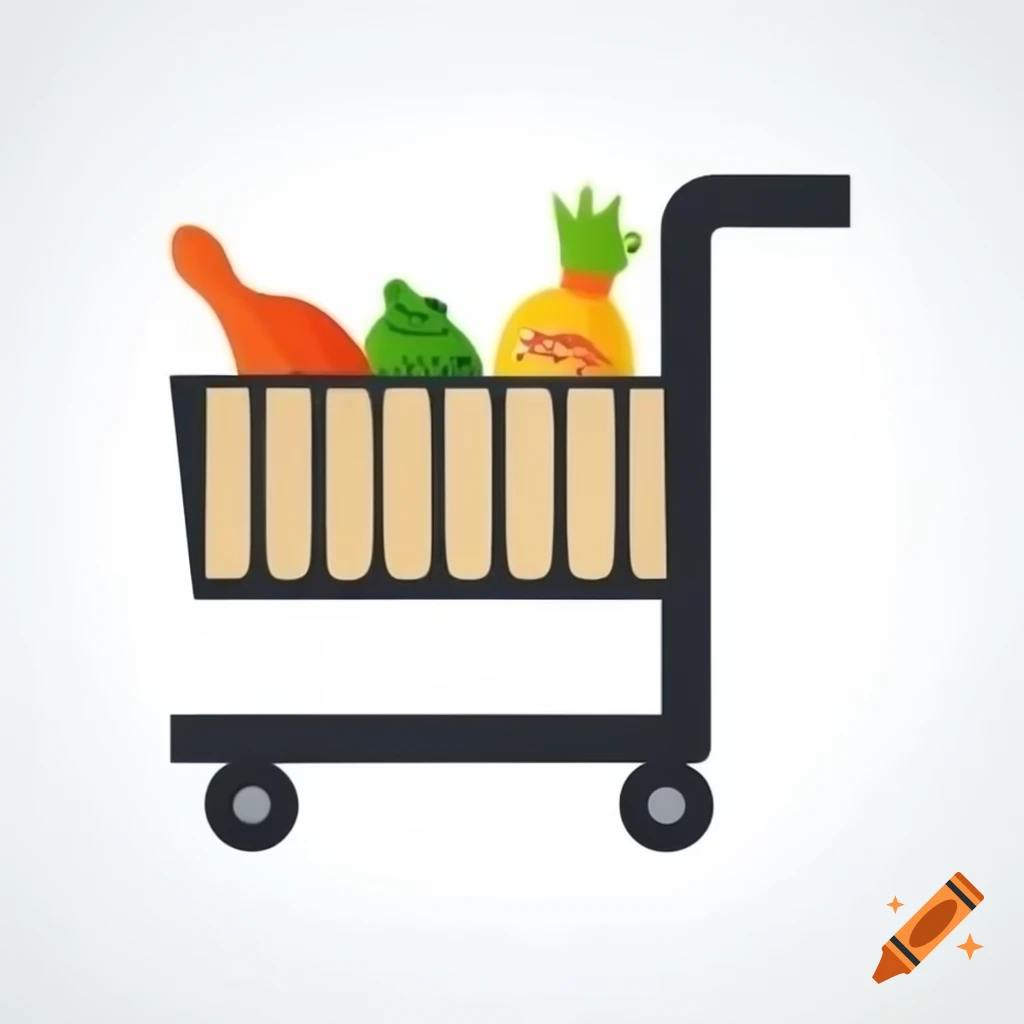 Groceries cart filled with various items