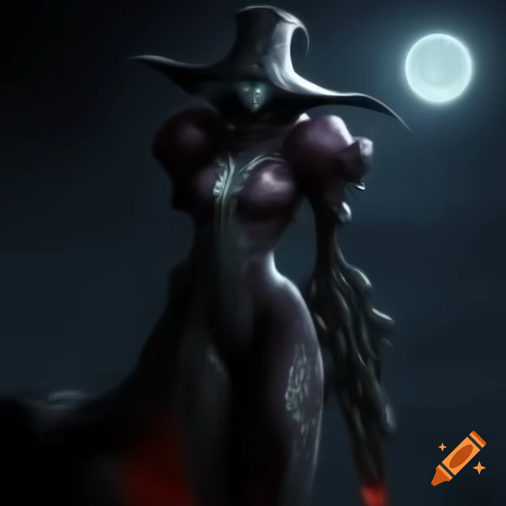 Surreal female alien inspired by horror games and artists