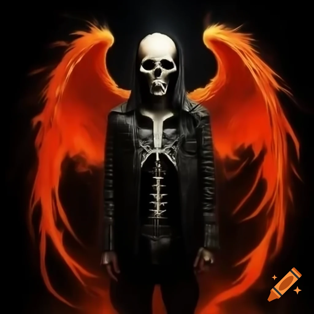Skeletal Phoenix album cover with a punk style