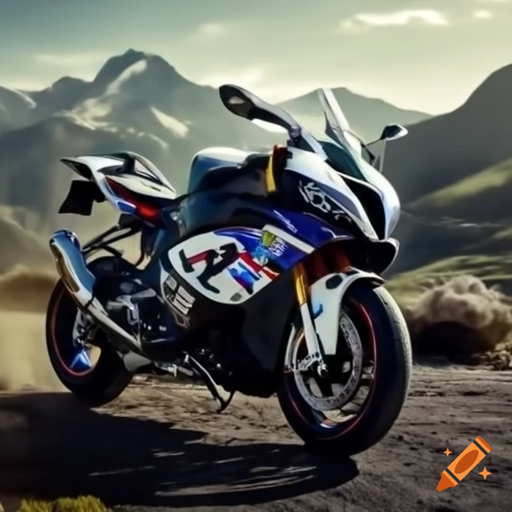 BMW M1000RR motorcycle on mountain road