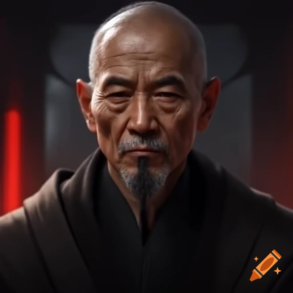 Middle-aged Asian wizard or Sith character