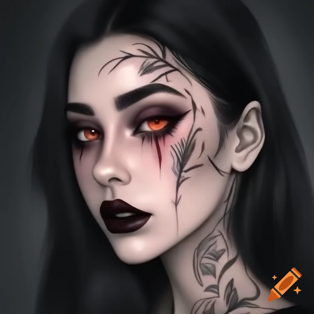 Minimalist vampire design for tattoo art