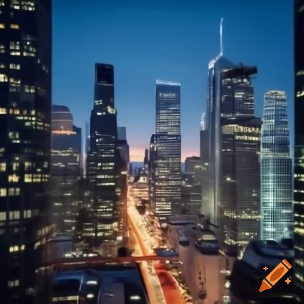 Futuristic cityscape from the 2050s