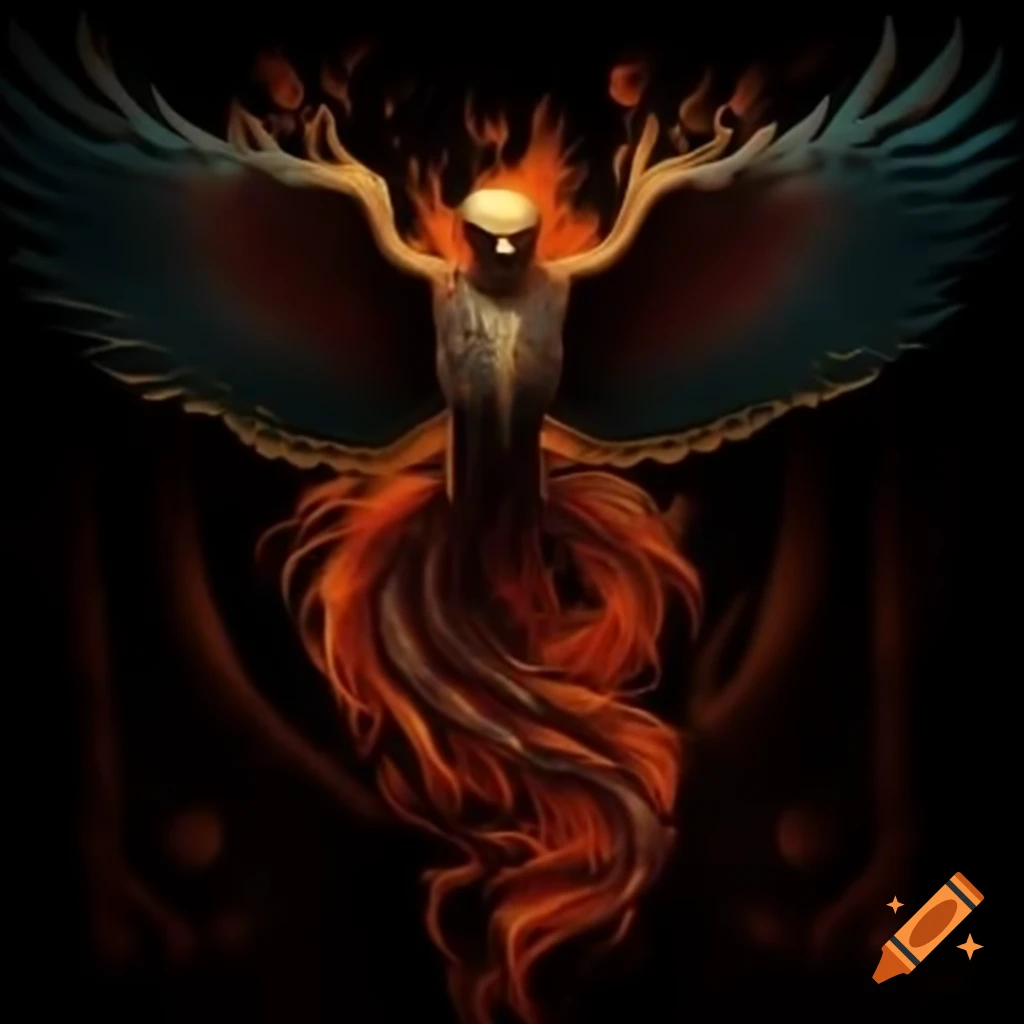 Skeletal Phoenix album cover with a punk style