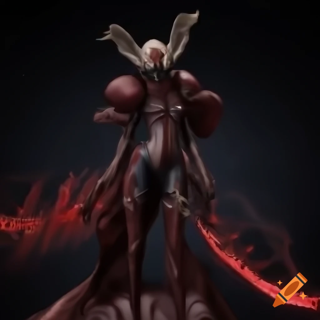 High-definition art inspired by Bloodborne and Metroid featuring a female beast
