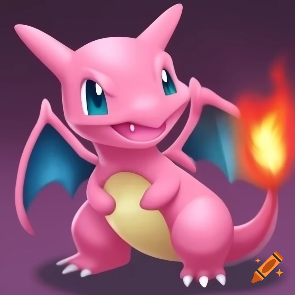Pink Charizard character design