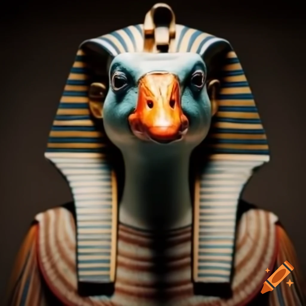 Egyptian god with goose head in historical art style