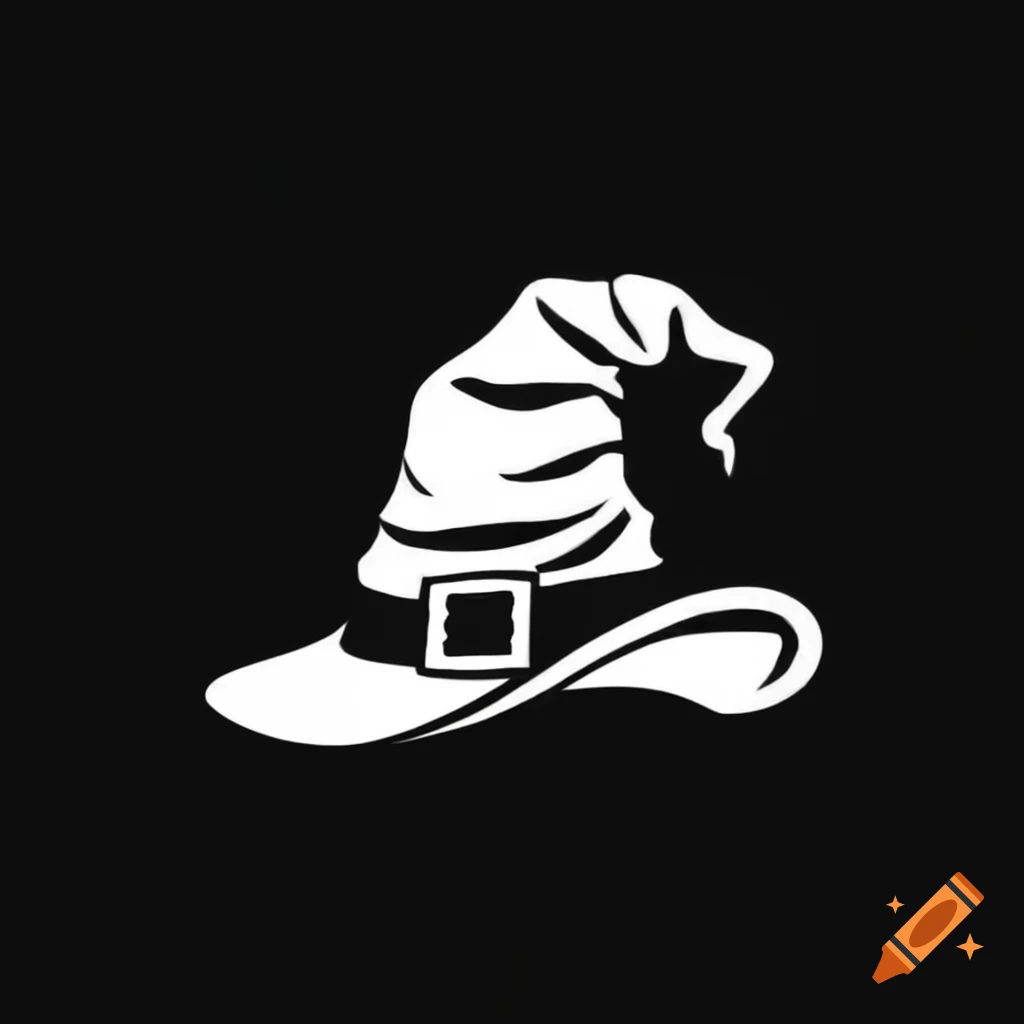 White wizard's hat on black background