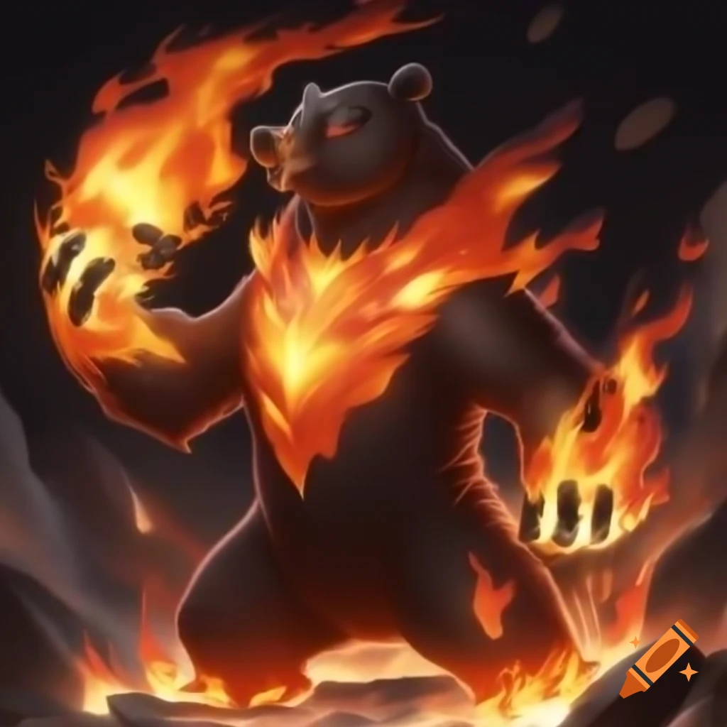 Fire type black bear Pokemon