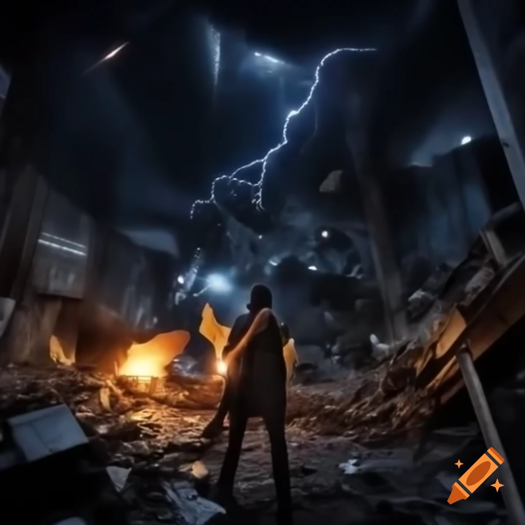Pikachu battling alien drones with electrifying blasts in Dream World