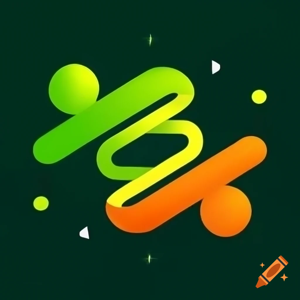 Vibrant logo design featuring green with orange accents, incorporating a leaf, bold font