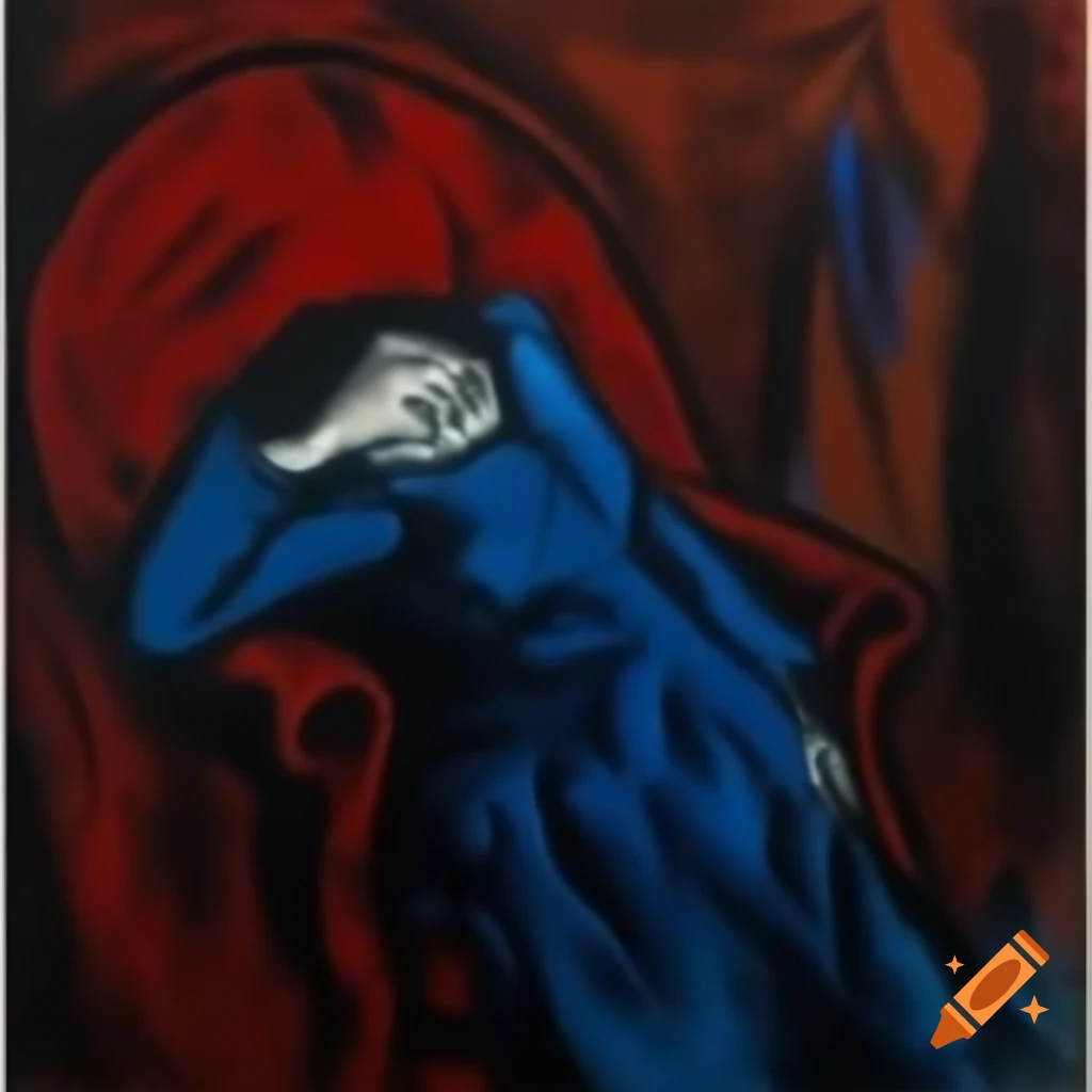 Abstract representation of psychological distress in the style of Marc Chagall