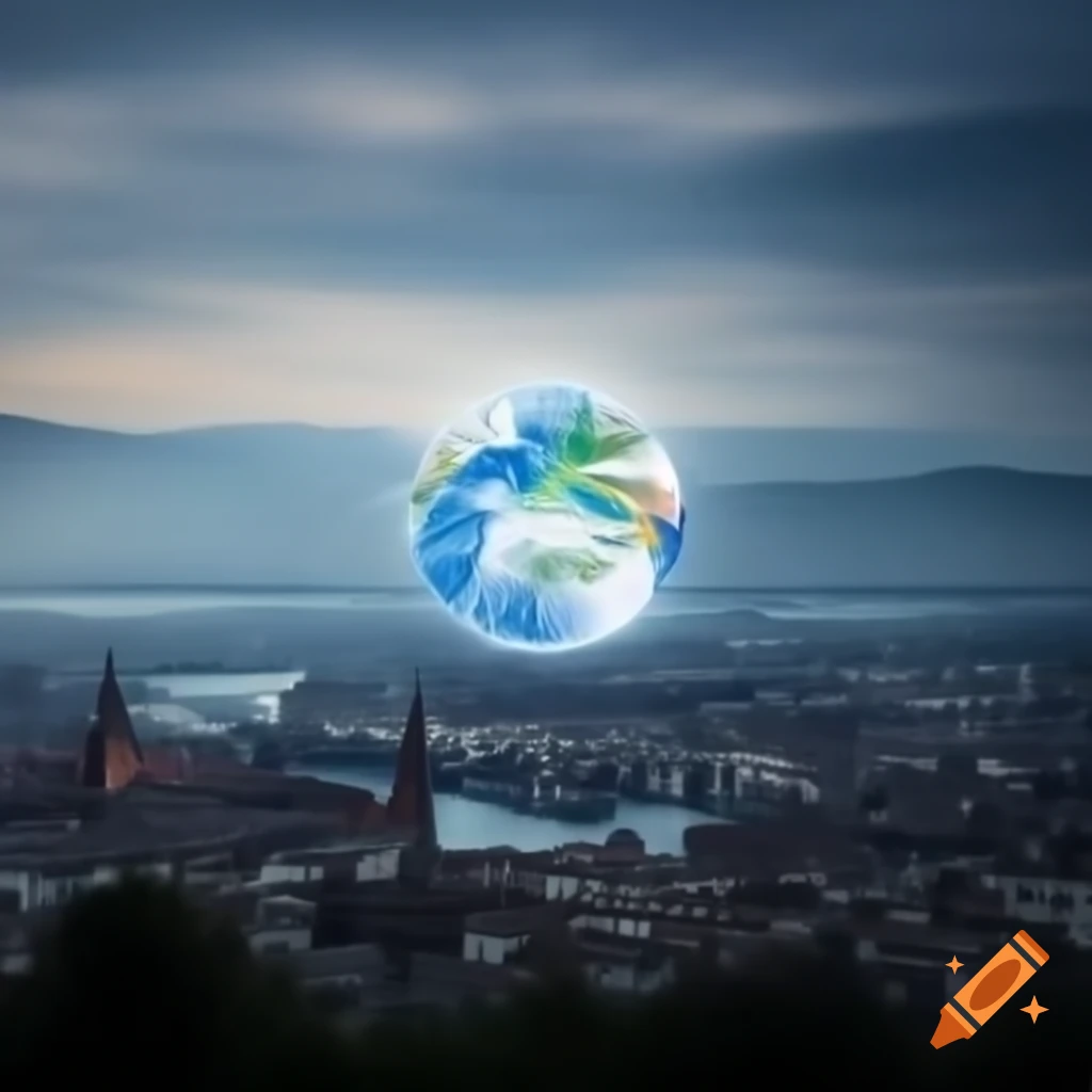 Apocalyptic scene in Zurich depicting the last day of Earth