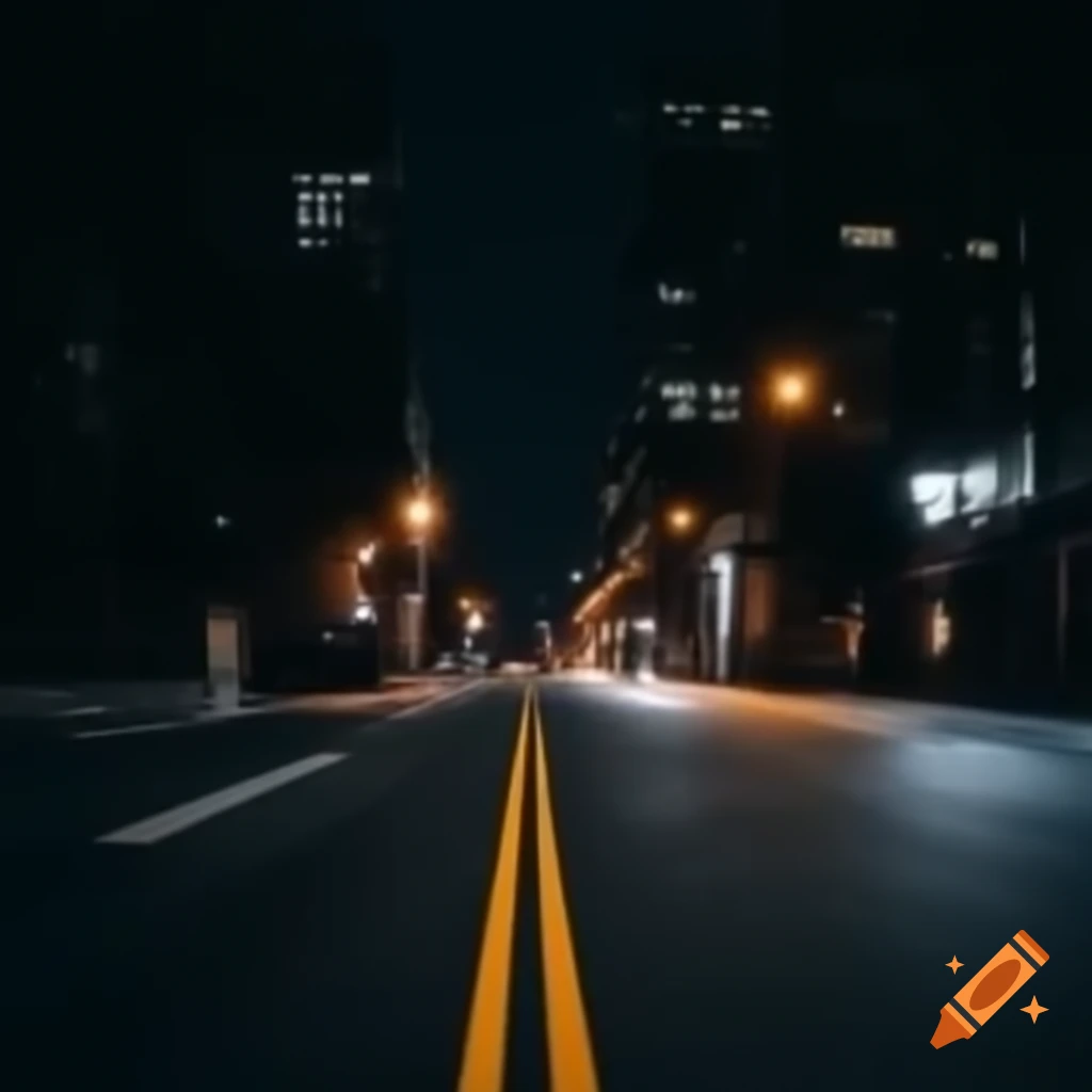 Dark streets illuminated at night