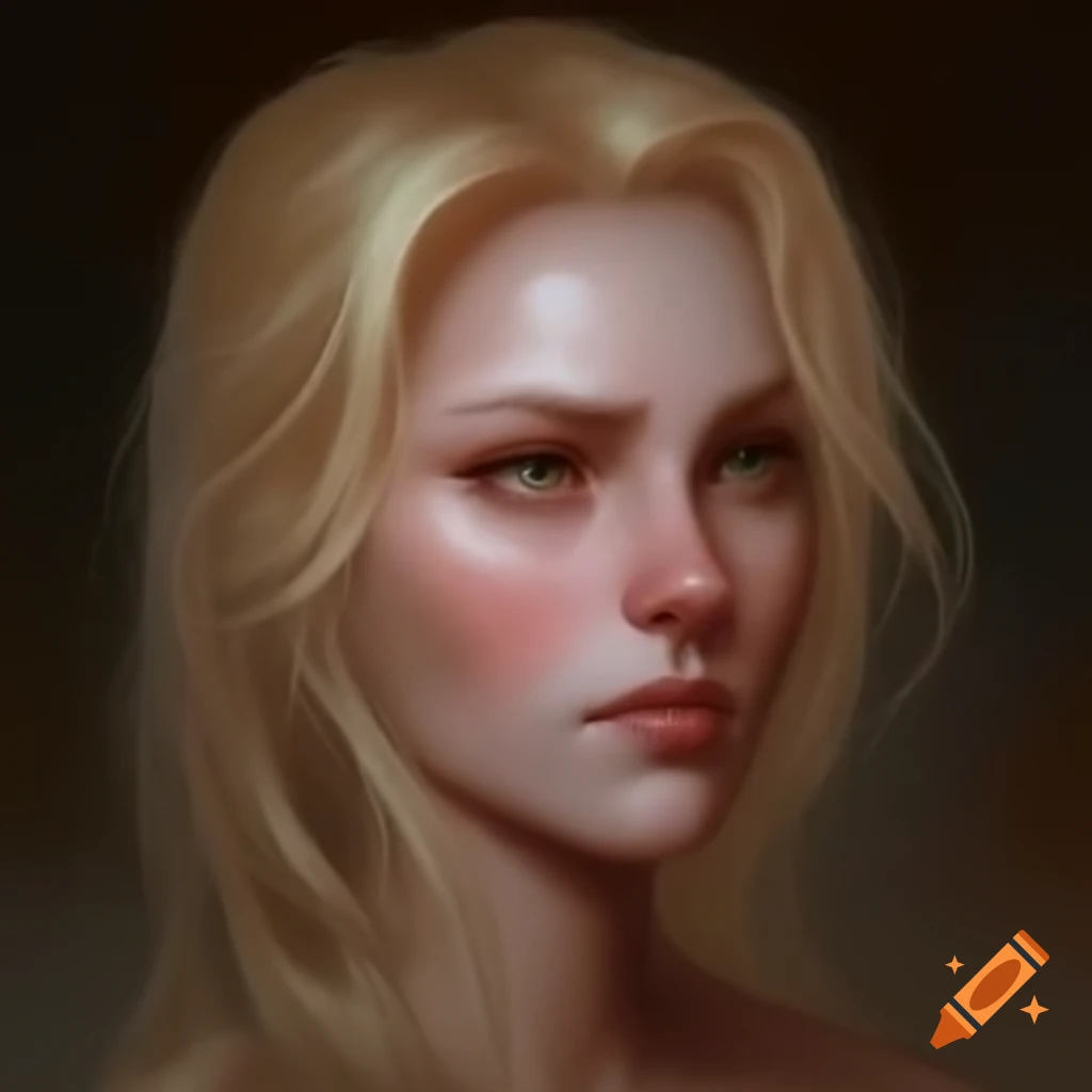 Young woman with blonde hair and brown eyes