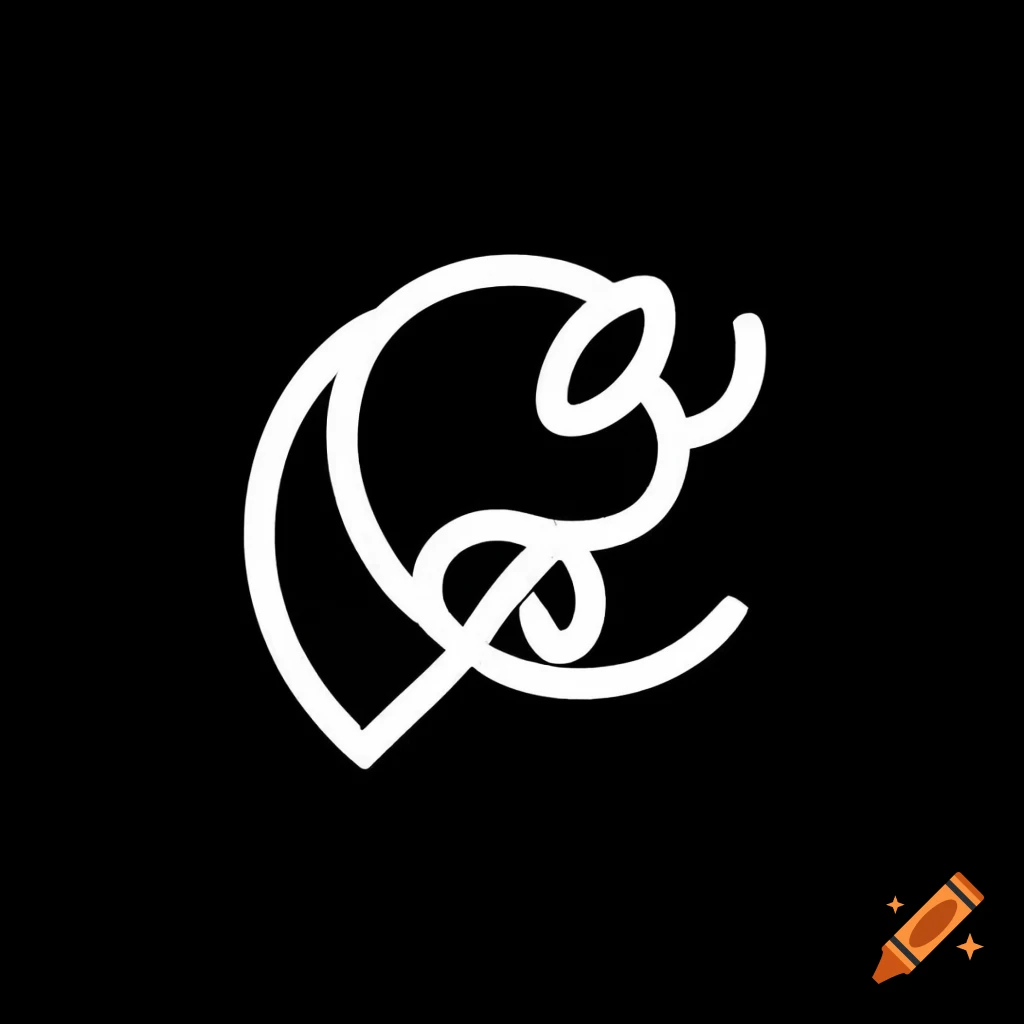 Vines symbol in white on a black background