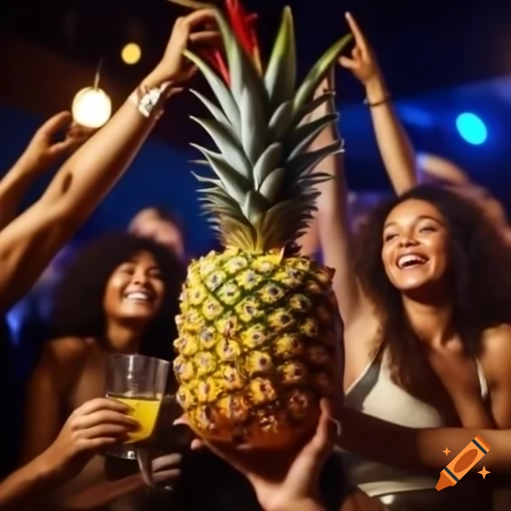 Festive pineapple decoration at a party
