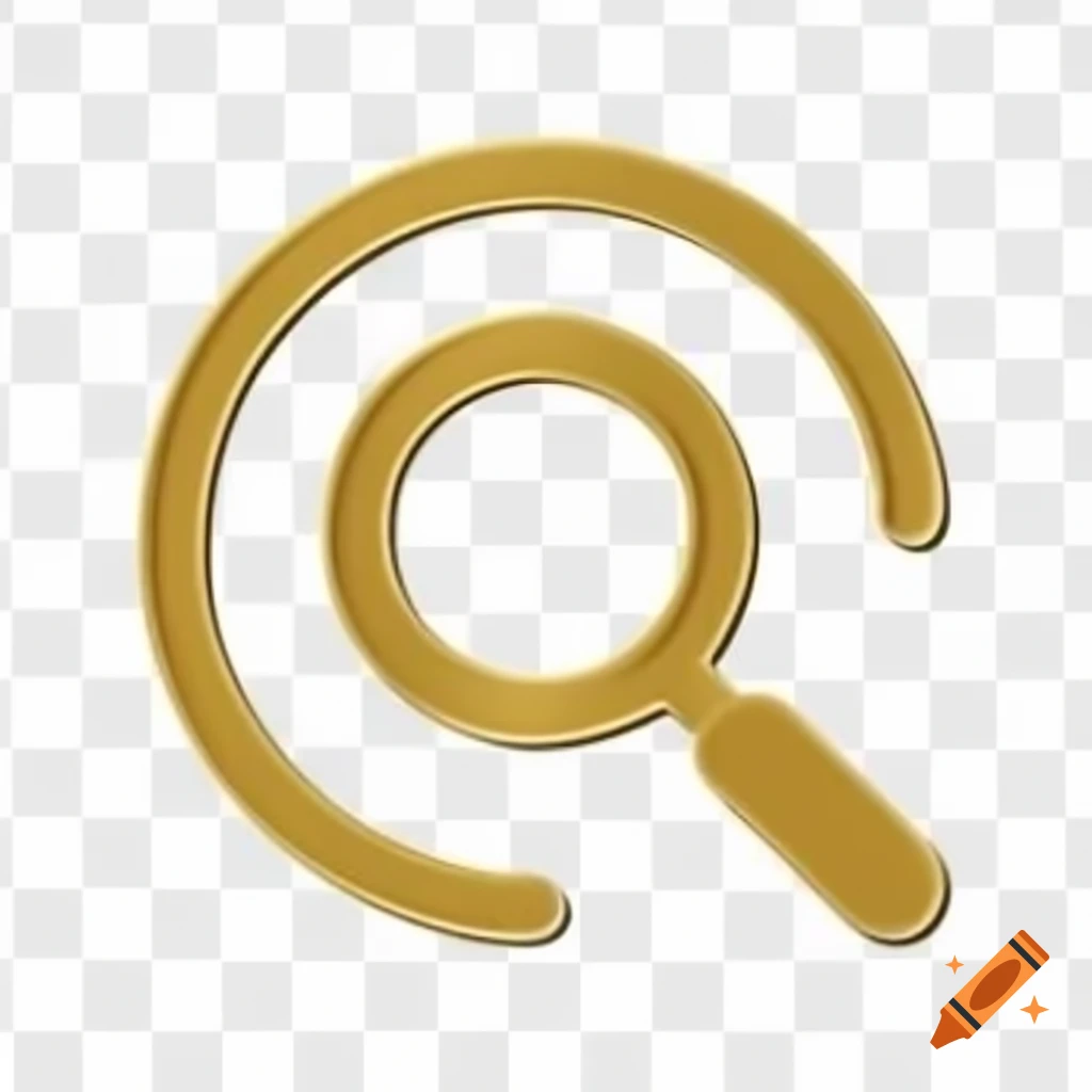 Golden magnifying glass icon