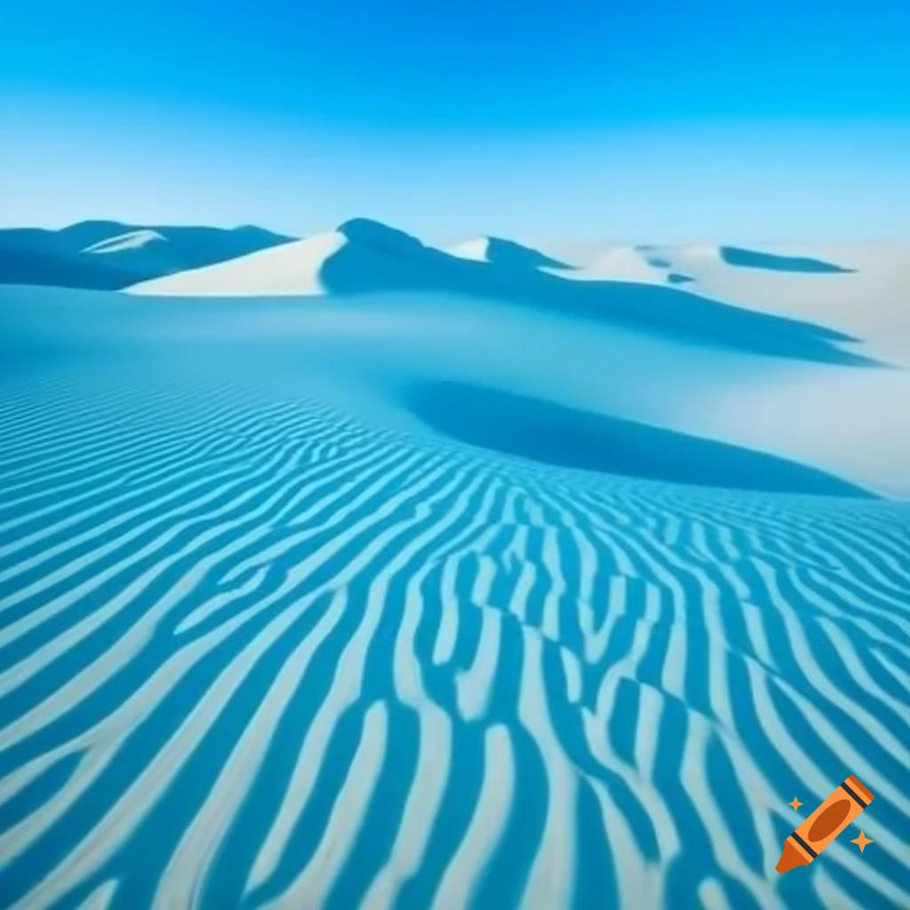 Desert landscape featuring blue sand