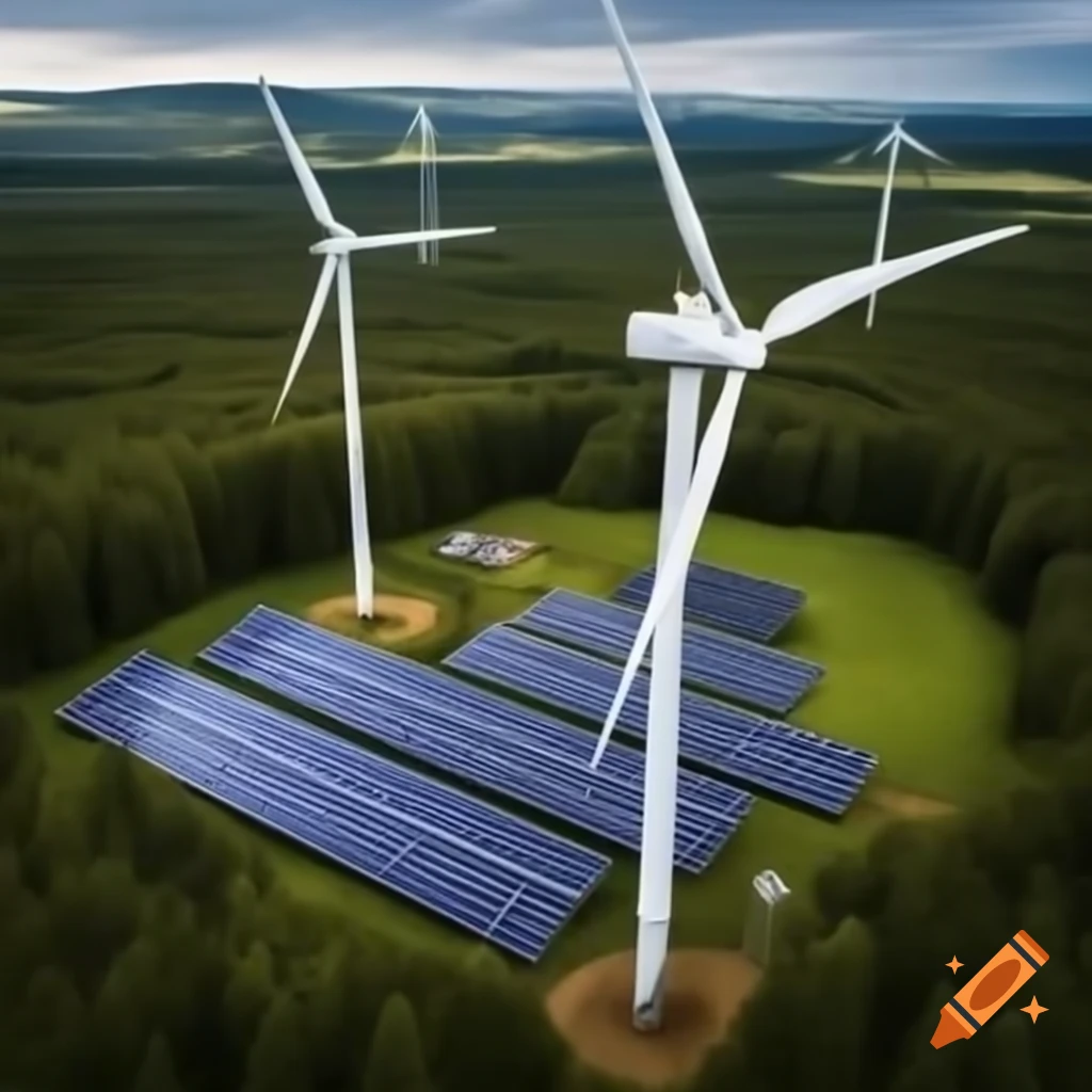 People engaging in wind energy, solar energy, and sustainable agriculture