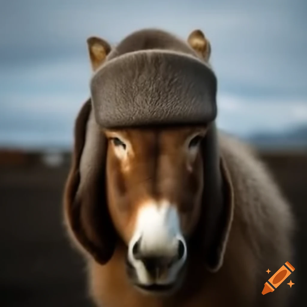 Russian hat placed on mule head